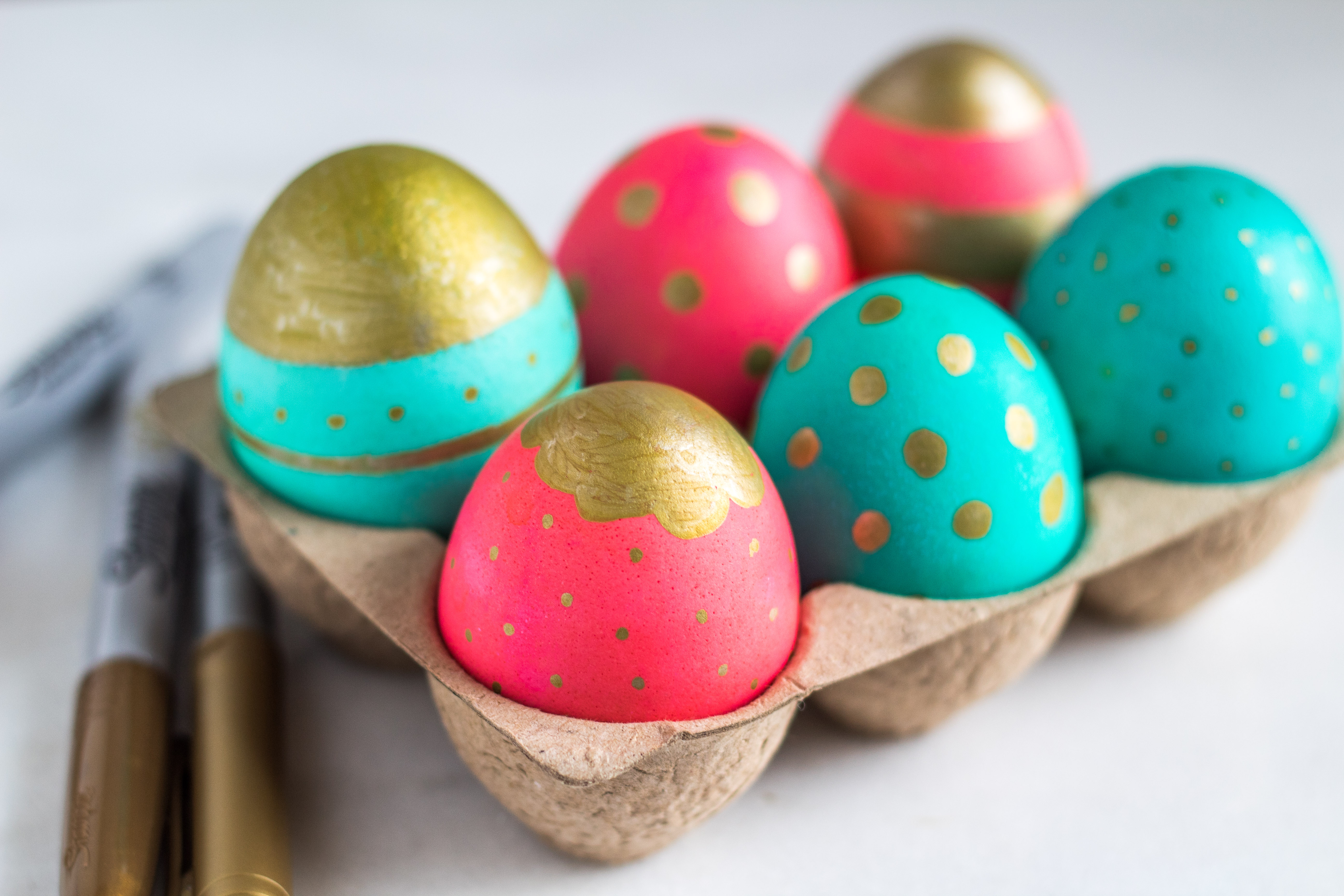 metallic sharpie easter eggs