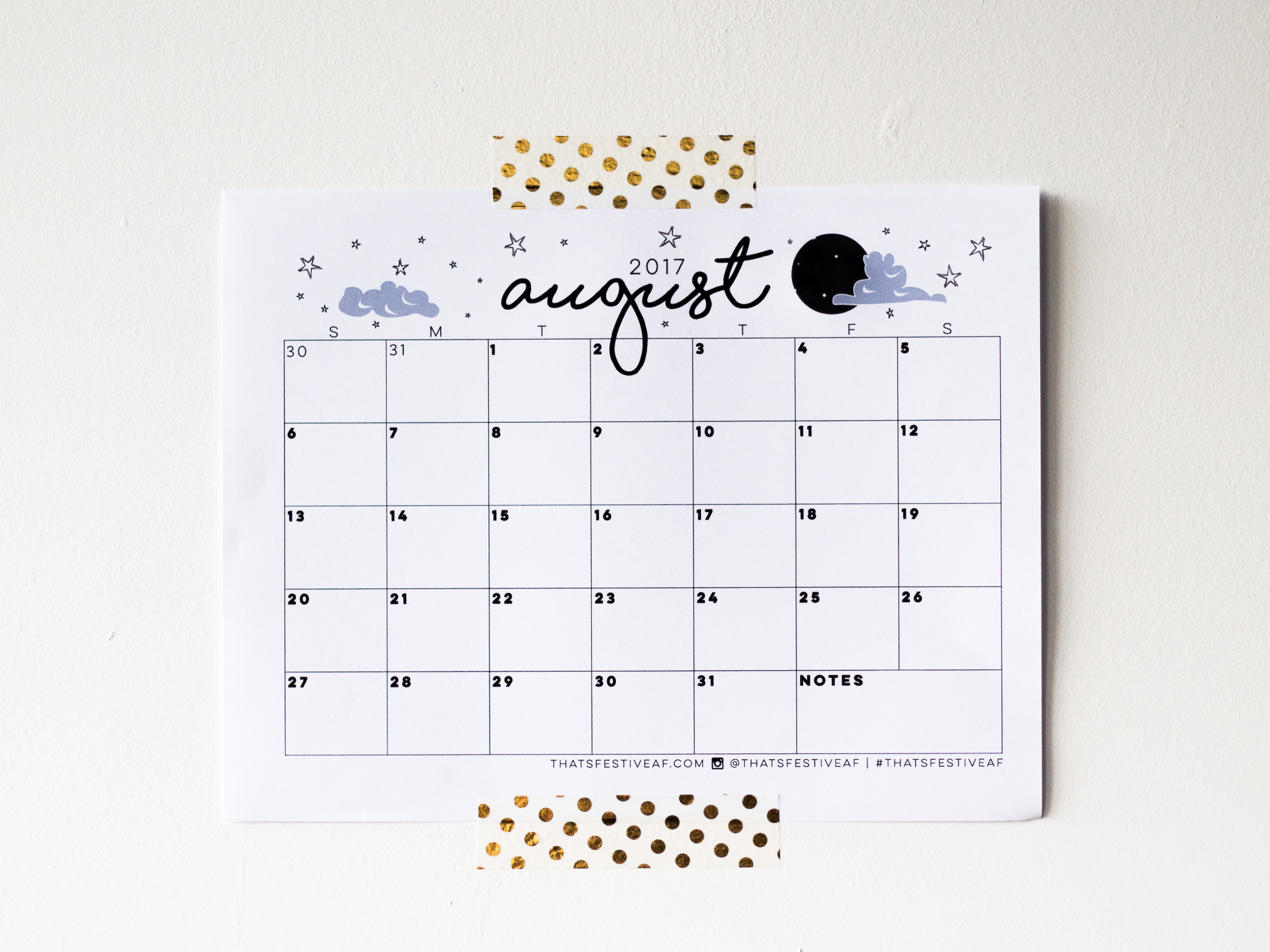 free printable august 2017 calendar