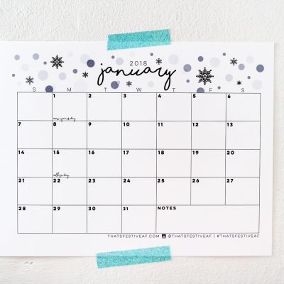 free printable january 2018 calendar